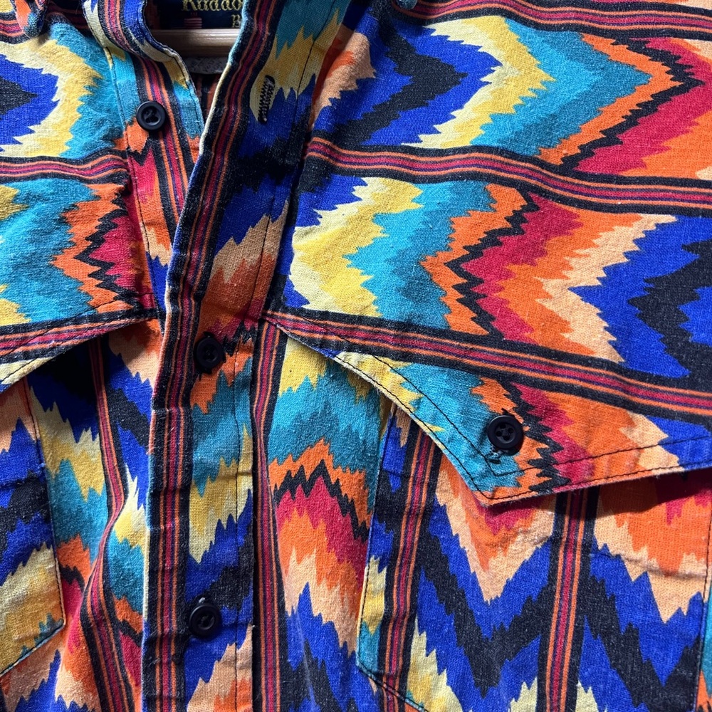 VTG Western Chevron Button-Up Shirt - Picture 4 of 7